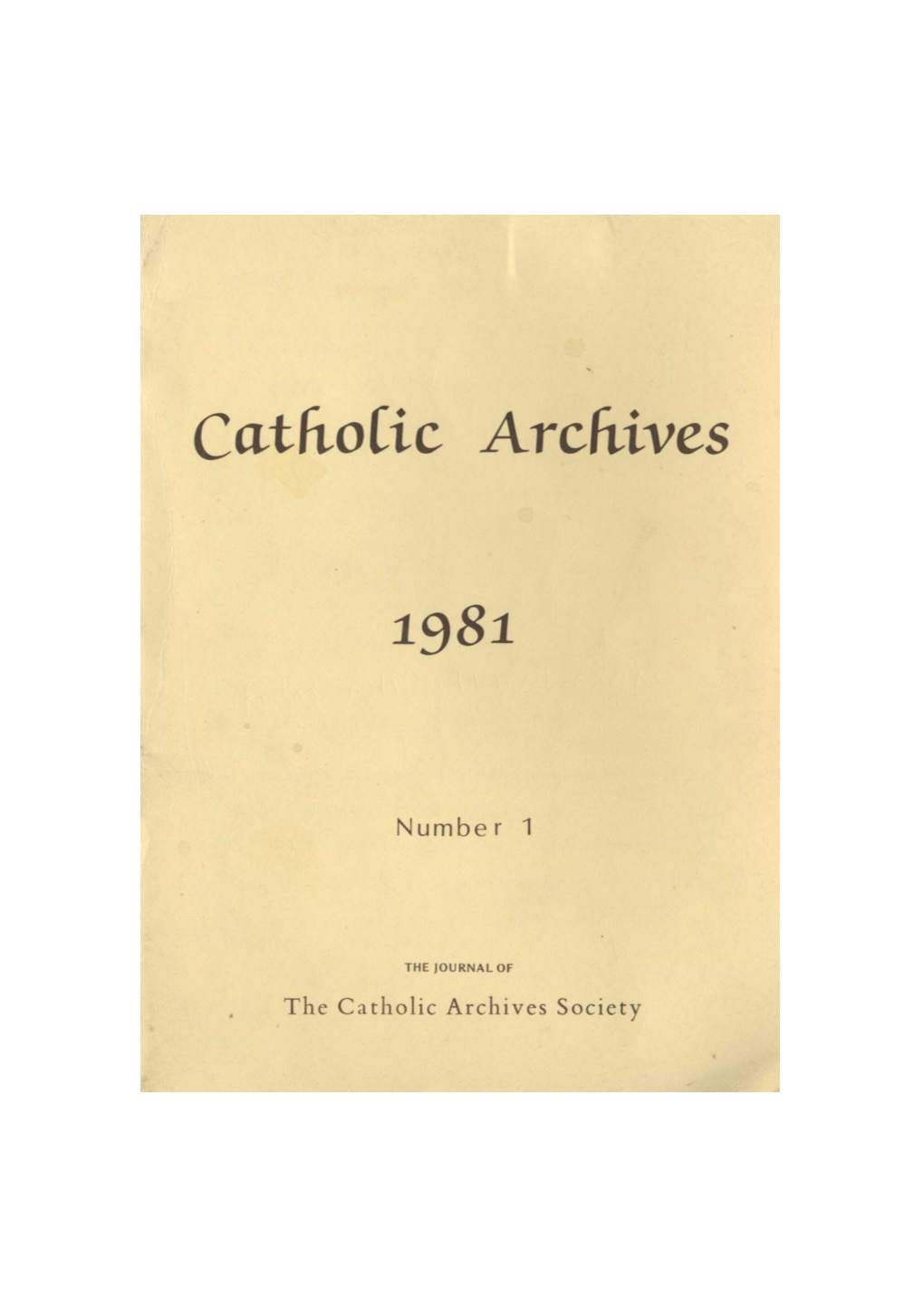 Catholic Archives 1981