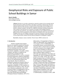 Geophysical Risks and Exposure of Public School Buildings in Samar