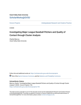 Investigating Major League Baseball Pitchers and Quality of Contact Through Cluster Analysis