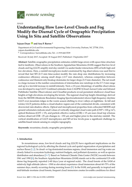Understanding How Low-Level Clouds and Fog Modify the Diurnal Cycle of Orographic Precipitation Using in Situ and Satellite Observations