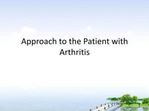 Approach to the Patient with Arthritis Articular Vs