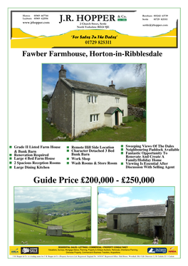 Fawber Farmhouse, Horton-In-Ribblesdale
