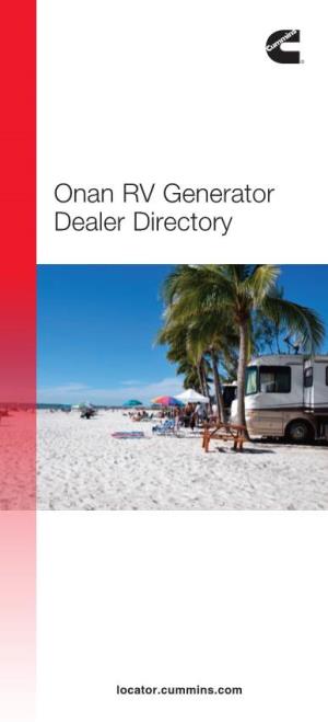Onan RV Generator Dealer Directory