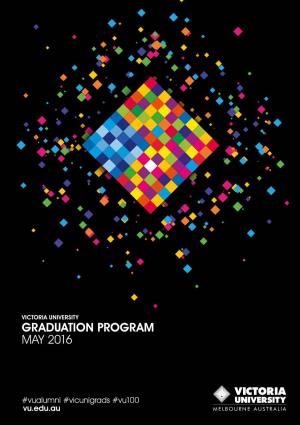 Victoria University Graduation Program May 2016