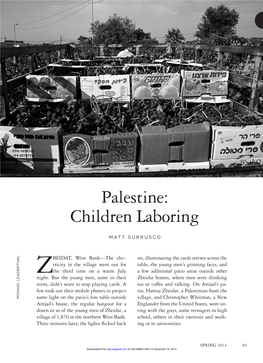 Palestine: Children Laboring