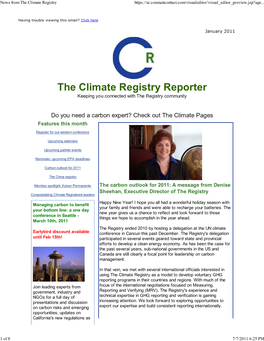 News from the Climate Registry