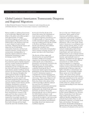 Global Latin(O) Americanos: Transoceanic Diasporas And