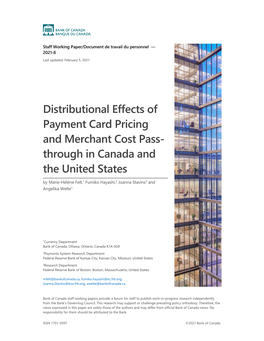 Distributional Effects of Payment Card Pricing and Merchant Cost Pass