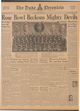 Rose Bowl Beckons Mighty Devils
