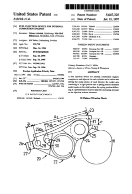 United States Patent (19) 11 Patent Number: 5,647,325 Axbrink Et Al