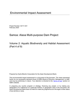 52111-001: Alaoa Multi-Purpose Dam Project