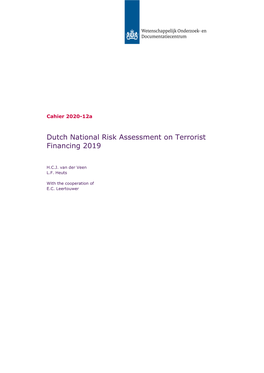 Dutch National Risk Assessment on Terrorist Financing 2019