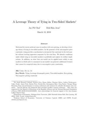 A Leverage Theory of Tying in Two&Sided Markets"