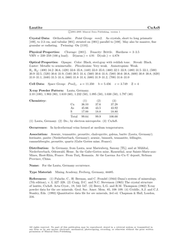 Lautite Cuass C 2001-2005 Mineral Data Publishing, Version 1