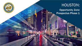 HOUSTON: Opportunity Zone Prospectus Phase 1 Vision Statement