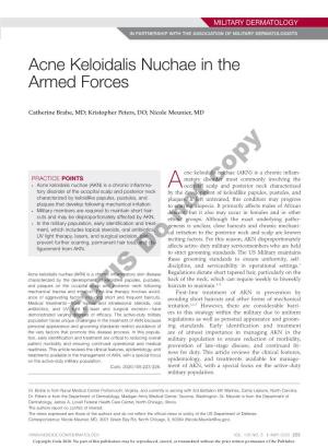 Acne Keloidalis Nuchae in the Armed Forces