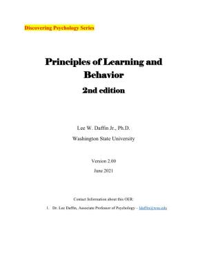 Principles of Learning and Behavior 2Nd Edition