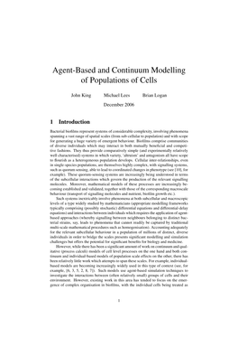 Agent-Based and Continuum Modelling of Populations of Cells