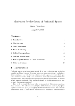Motivation for the Theory of Perfectoid Spaces