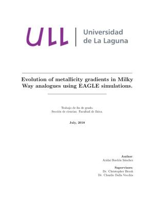 Evolution of Metallicity Gradients in Milky Way Analogues Using EAGLE Simulations