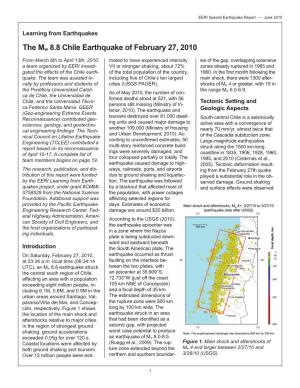 The Mw 8.8 Chile Earthquake of February 27, 2010