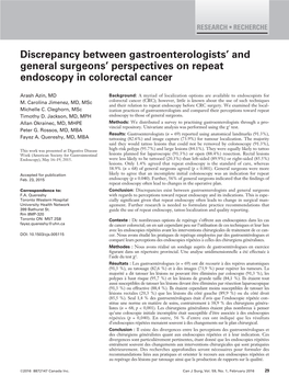 Discrepancy Between Gastroenterologists' and General