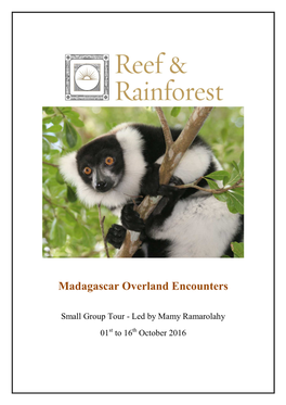 Madagascar Overland Encounters 2016
