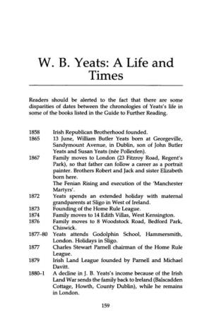 W. B. Yeats: a Life and Times
