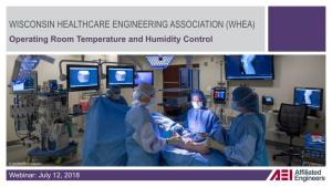 Controlling Operating Room Temperature & Humidity