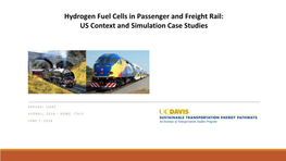 Hydrogen Fuel Cells in Passenger and Freight Rail: US Context and Simulation Case Studies