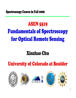 Fundamentals of Spectroscopy for Optical Remote Sensing