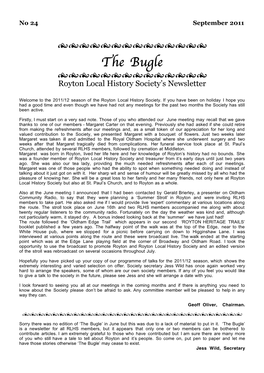 The Bugle  Royton Local History Society’S Newsletter