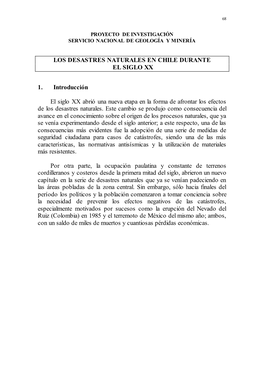 Proyecto De Investigación Servicio Nacional De Geología Y Minería