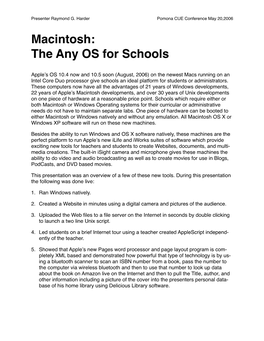 Macintosh: the Any OS for Schools