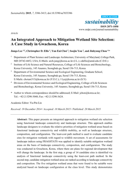 An Integrated Approach to Mitigation Wetland Site Selection: a Case Study in Gwacheon, Korea