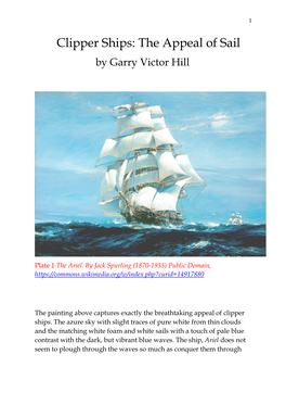 Clipper Ships: the Appeal of Sail by Garry Victor Hill