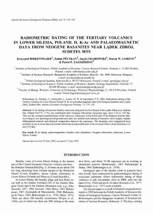Radiometric Dating of the Tertiary Volcanics in Lower Silesia, Poland