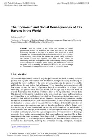 The Economic and Social Consequences of Tax Havens in the World