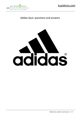 Adidas Quiz: Questions and Answers
