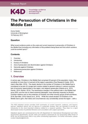 The Persecution of Christians in the Middle East