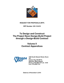 To Design and Construct the Project Neon Design-Build Project Through a Design-Build Contract