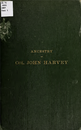 Ancestry of Col. John Harvey, of Northwood, New Hampshire, An