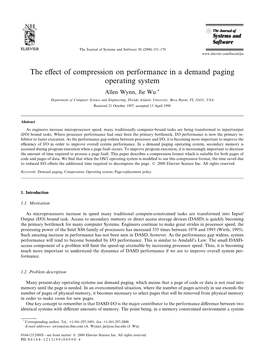 The Effect of Compression on Performance in a Demand Paging