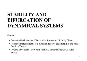 Stability and Bifurcation of Dynamical Systems