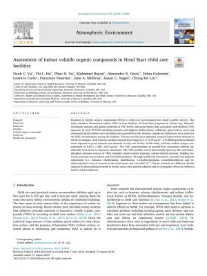 Assessment of Indoor Volatile Organic Compounds in Head Start Child Care T Facilities Danh C