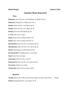Chamber Music Repertoire Trios