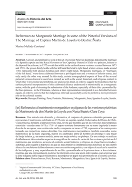 References to Morganatic Marriage in Some of the Pictorial Versions of the Marriage of Captain Martín De Loyola to Beatriz Ñusta