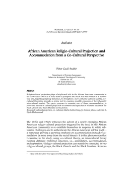 African American Religio-Cultural Projection and Accommodation from a Co-Cultural Perspective