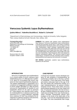 Verrucous Systemic Lupus Erythematosus