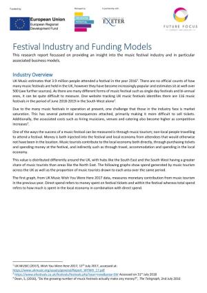 Festival Industry and Funding Models